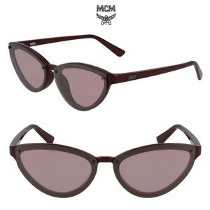 MCM NWT MCM690S 602 BURGUNDY ROSE FLASH CAT EYE SUNGLASSES. 62mm